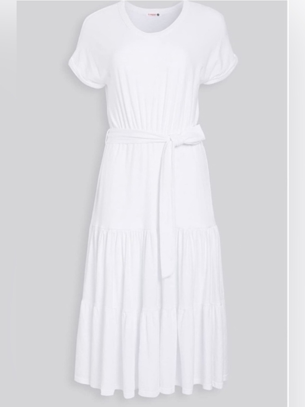 Women’s White Short-Sleeve Tie-Waist Top